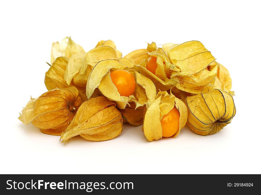 Cape gooseberry on white background. Cape gooseberry on white background