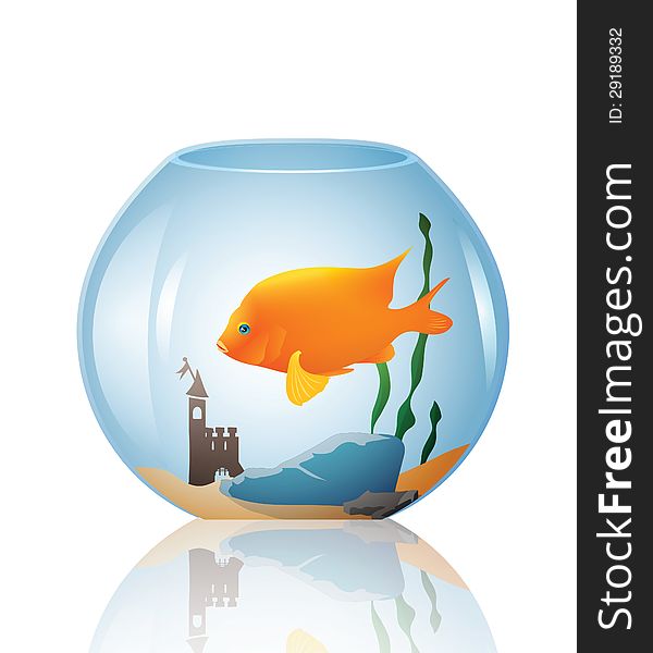 Vector image of a fish in a bowl. Vector image of a fish in a bowl
