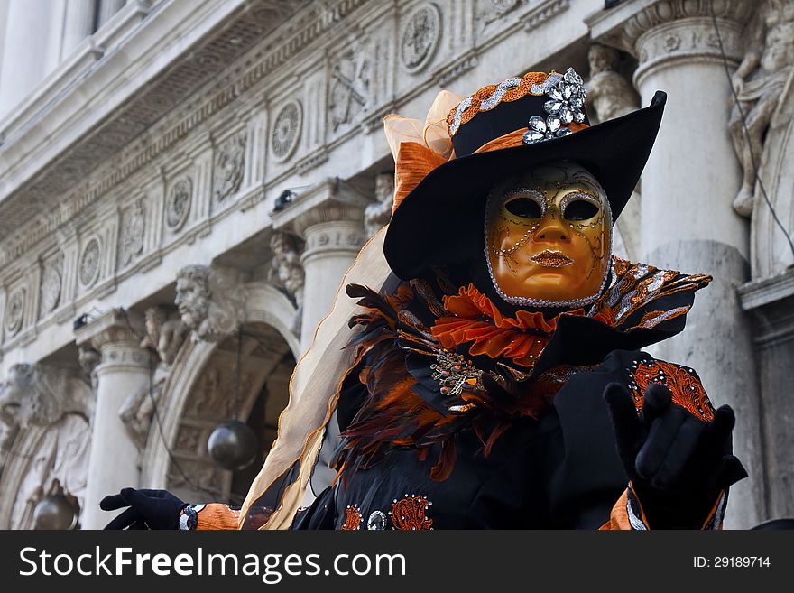 Mask posing in st mark square. Mask posing in st mark square