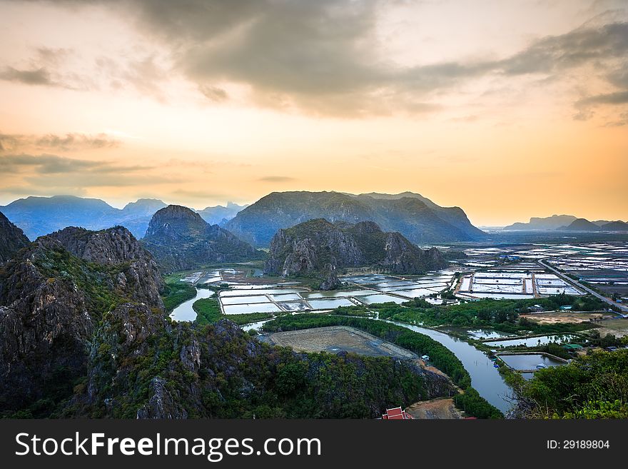 Landscape viewpoint at Khao Daeng ,Sam Roi Yod national park, Prachuapkhirik han province Thailand