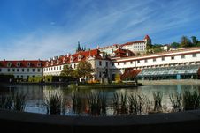 Prague - Wallenstein Garden And Prague Castle Stock Photo Prague - Wallenstein Garden And Prague Castle Stock Photo