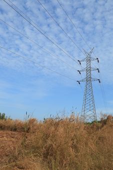 High Voltage Power Tower Line Royalty Free Stock Images