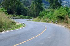 Curve Road With Yellow Line Stock Images Curve Road With Yellow Line Stock Images