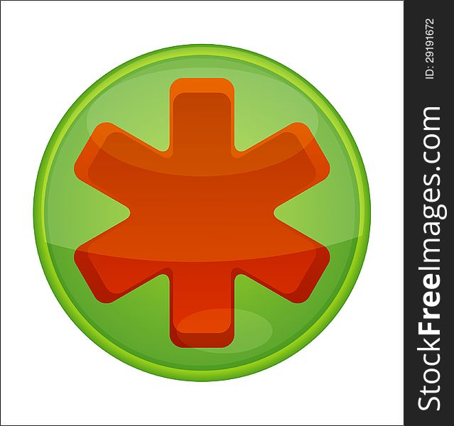 Medic symbol emergency red color vector isolated
