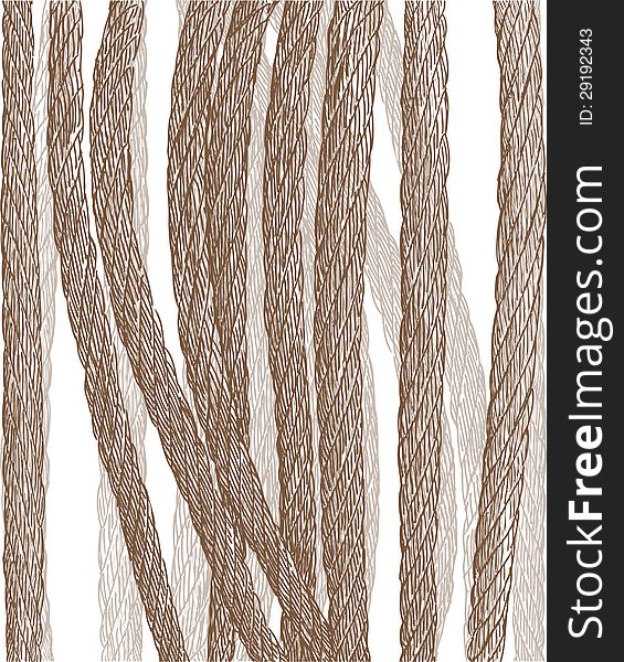 Vector drawing of several ropes. Vector drawing of several ropes.