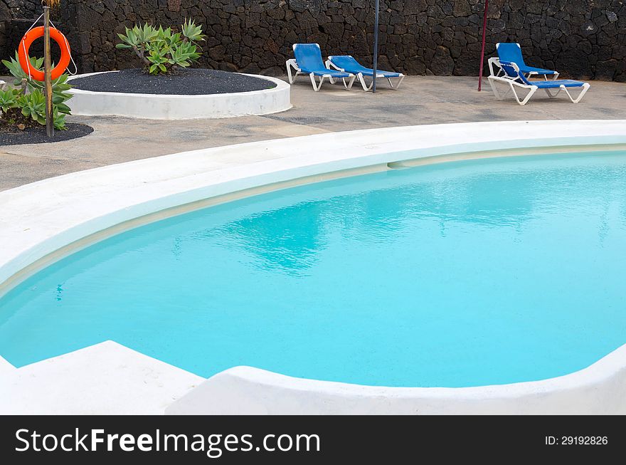 Tropical small swimming pool on Lanzarote. Tropical small swimming pool on Lanzarote