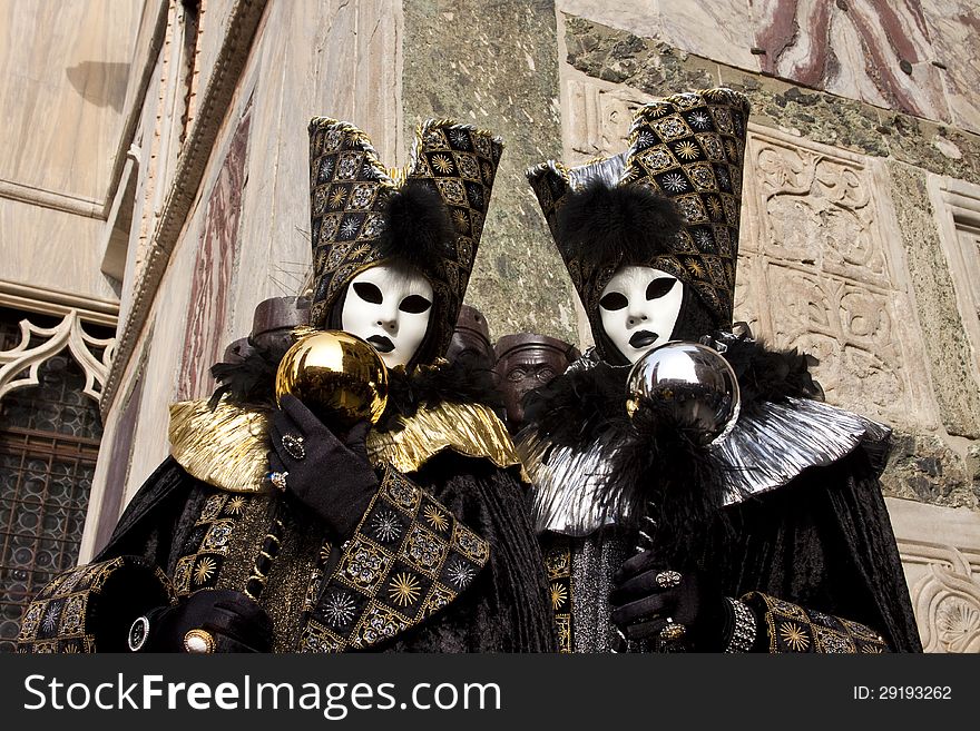 Mask posing in st mark square. Mask posing in st mark square