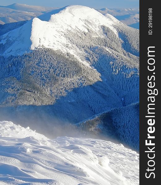 Winter scene in the mountains of Carpathians, Ukraine. Winter scene in the mountains of Carpathians, Ukraine