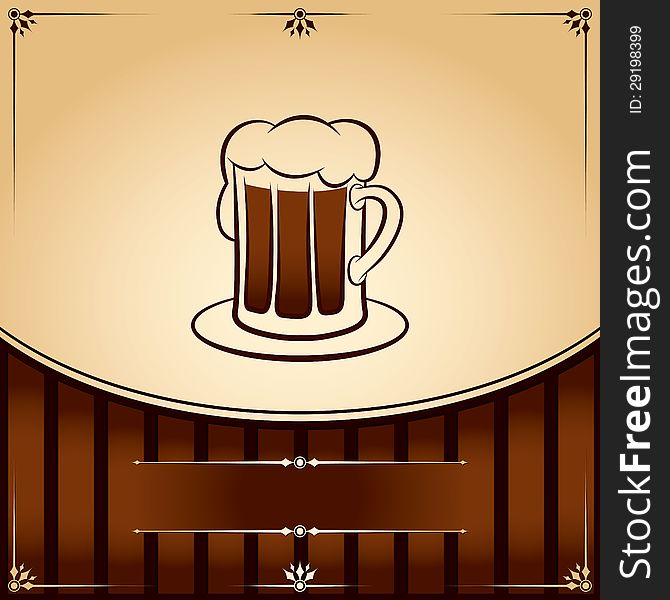 Beer Tankard. Vector Illustration With Place For Text