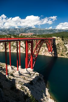 Bridge In Maslenica Royalty Free Stock Photos