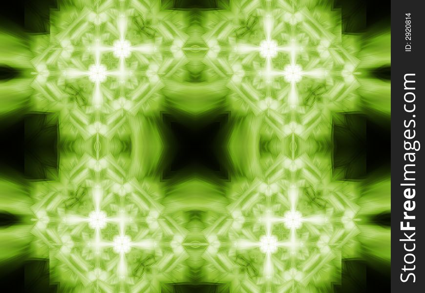 Light green patterns on a dark green background