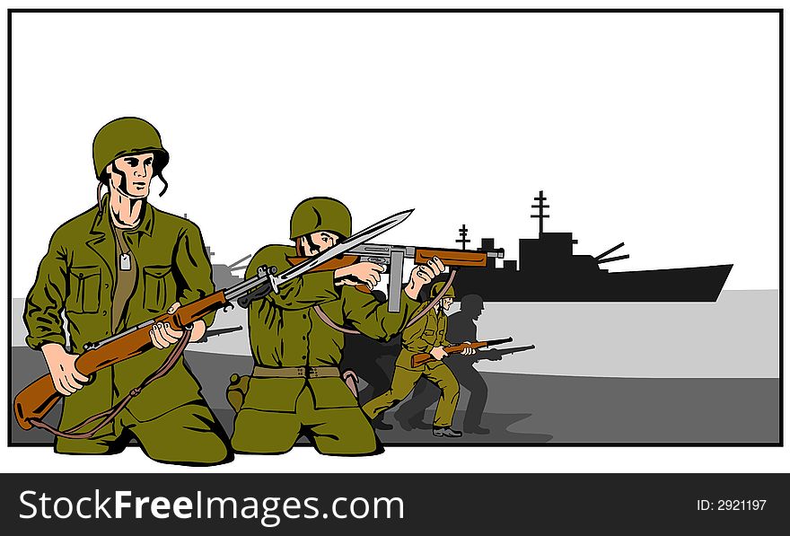 Vector art on World war two. Vector art on World war two