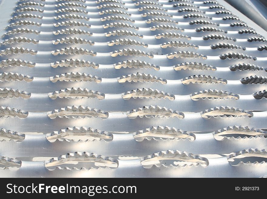 Abstract metal grating - detail of foot-board