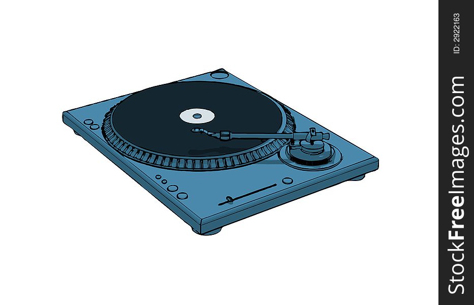 Turntable - illustration - isolated on white background (+ vector eps format)