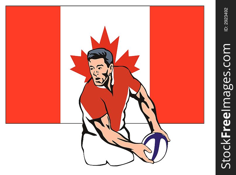 Rugby player passing ball