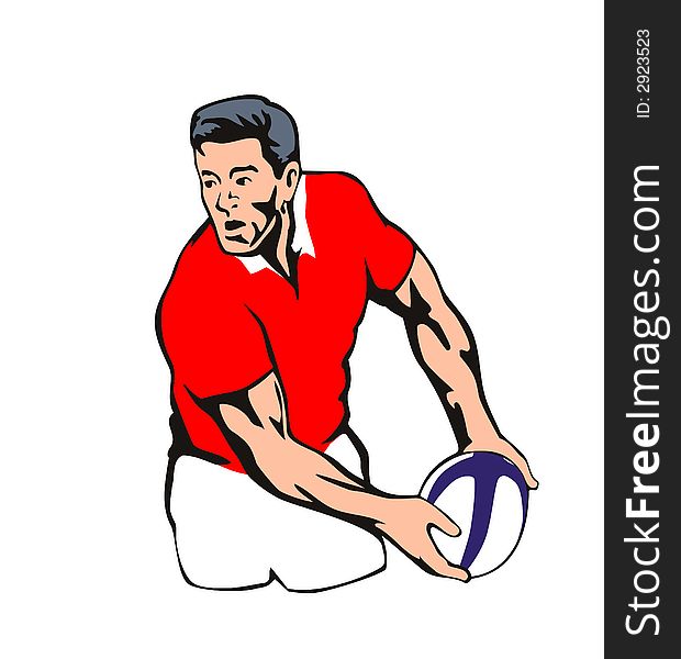 Vector art on the sport of rugby. Vector art on the sport of rugby