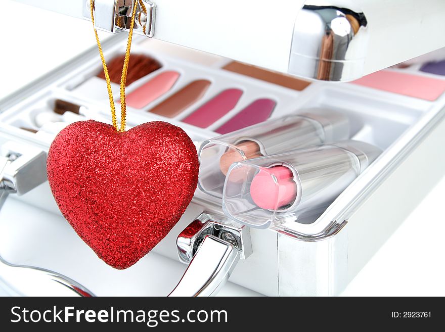 Makeup briefcase and heart