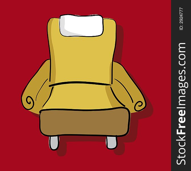 Chair: sofa (vector).Hand draw chairs lineart.