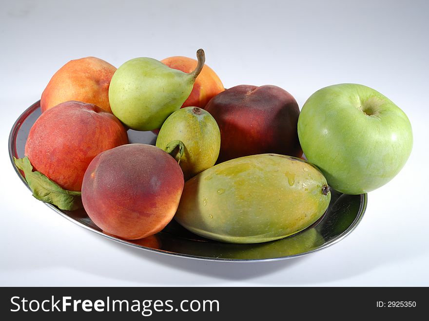 Arrangment of fruits isolated by white