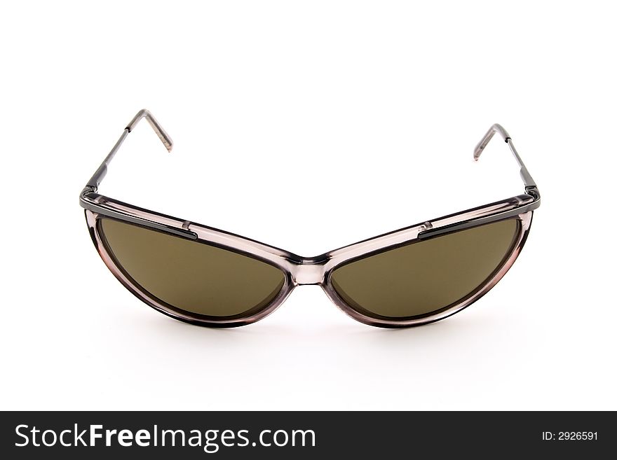 Brown stylish sunglasses isolated on white background. Brown stylish sunglasses isolated on white background.