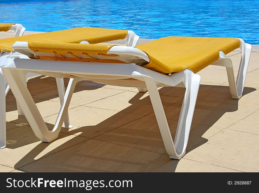 Pool Sunbeds Closeup