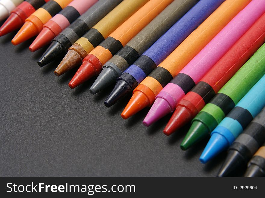 Brightly colored crayons.
