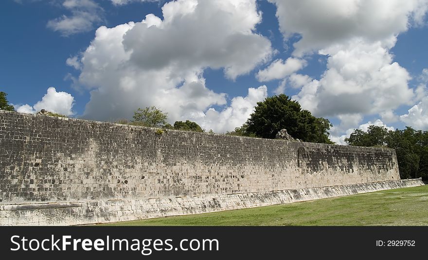 The ancient game field of chichen itza at mexico. The ancient game field of chichen itza at mexico