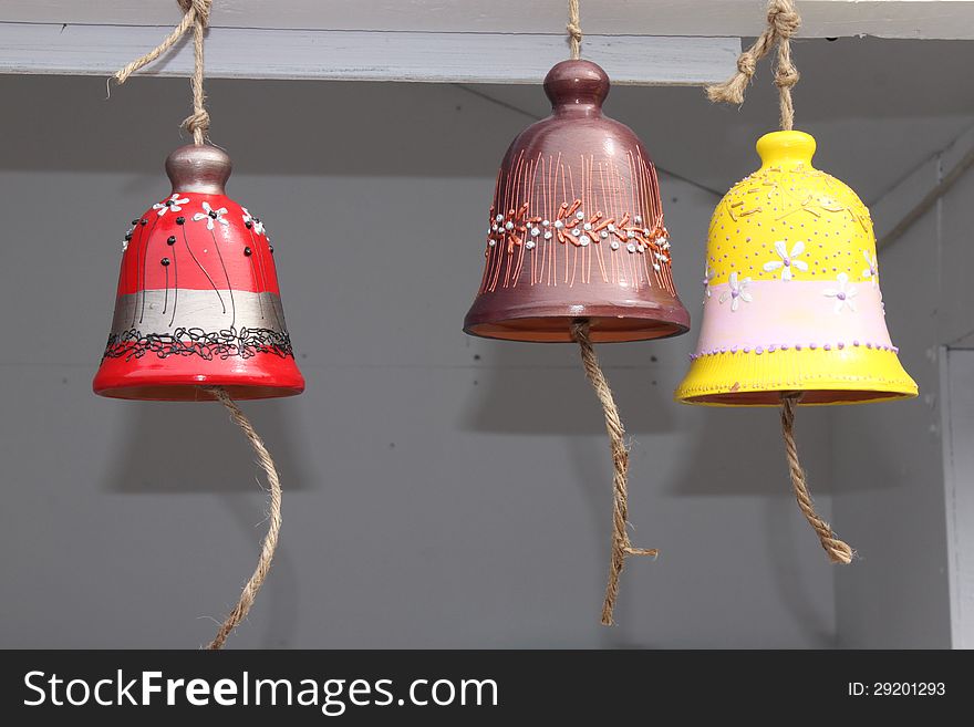 Hand made ​​and painted decorative bells