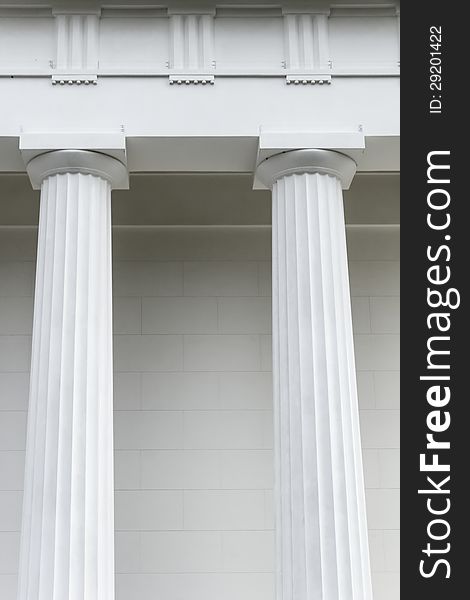 Clean white marble columns on classical building. Clean white marble columns on classical building
