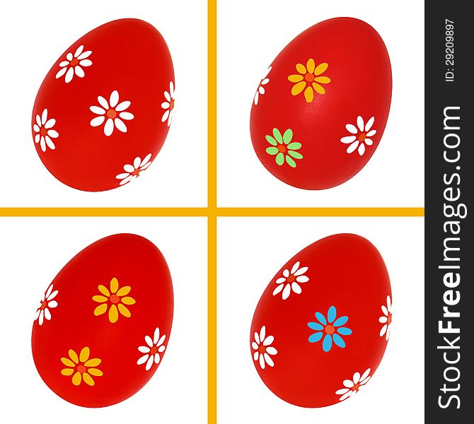 Set of Easter eggs isolated on a white background