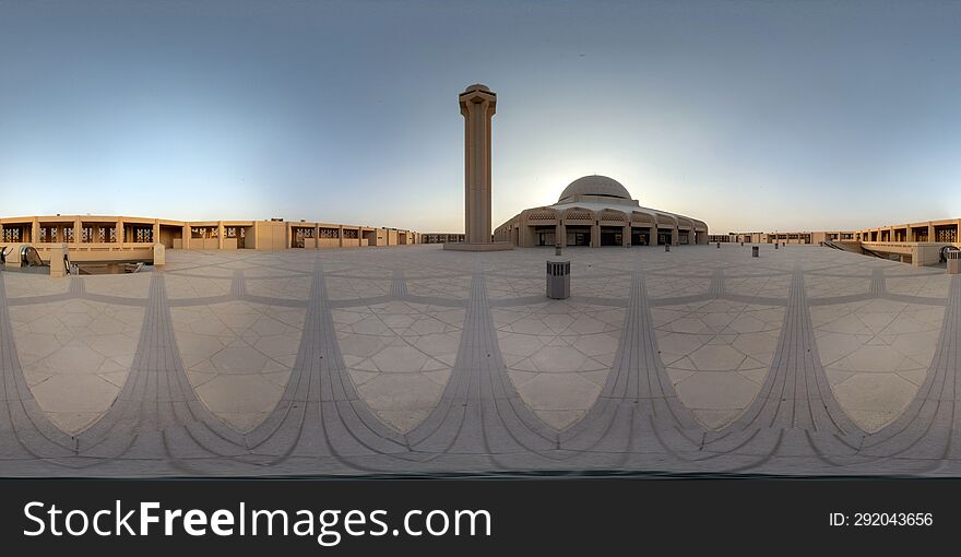 360-degree Panorama Of The Mosque At King Khalid International Airport, Riyadh, Saudi Arabia