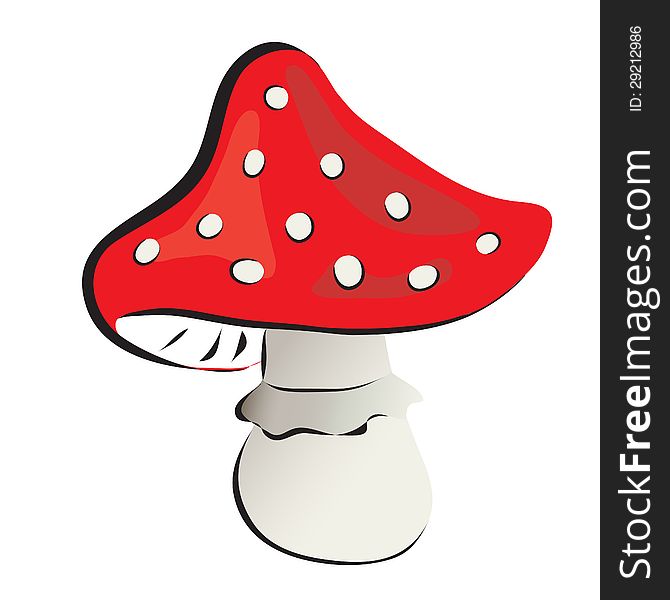 Illustration vector red fly agaric mushroom isolated on a white background. Illustration vector red fly agaric mushroom isolated on a white background