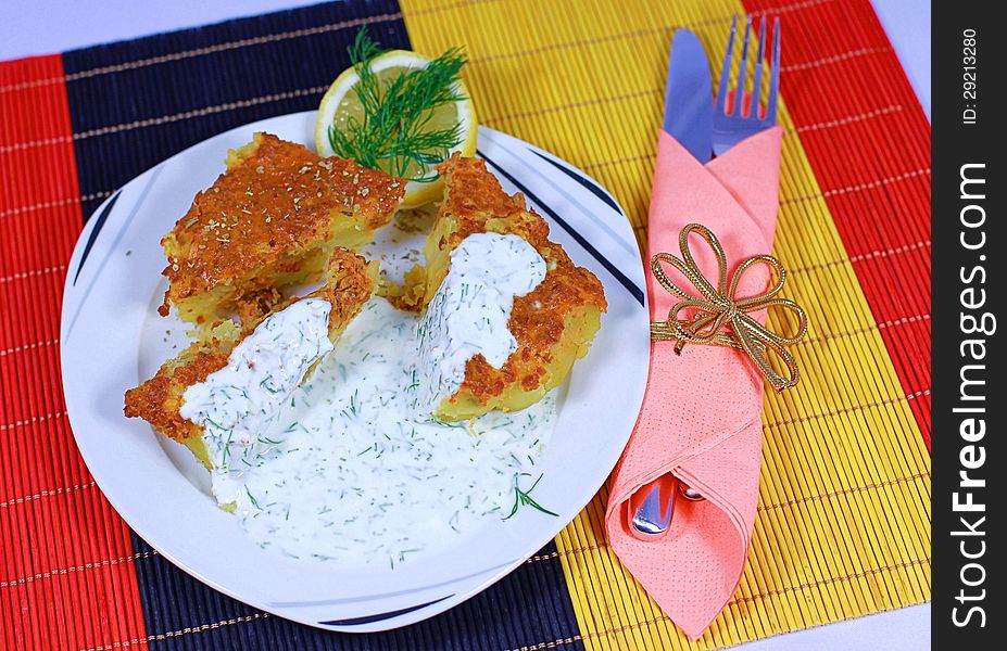 Cottage pie with tzatziki