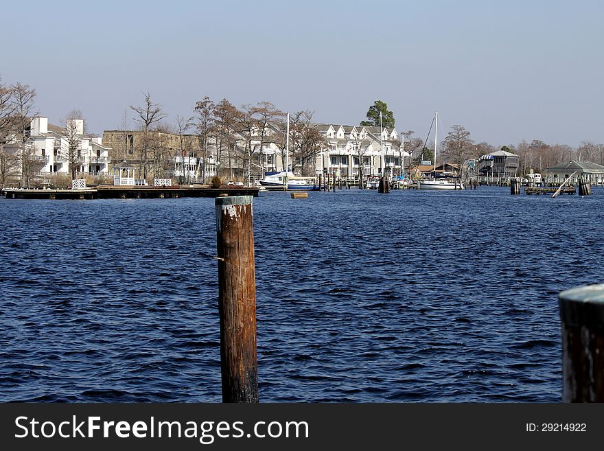 View across the river to the marina. View across the river to the marina