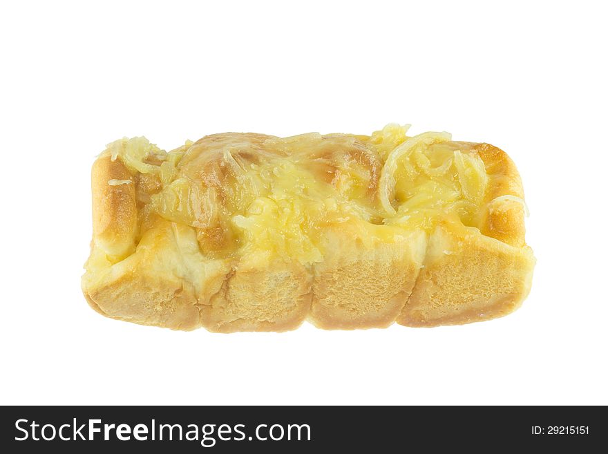 Stuffed baked coconut on white background