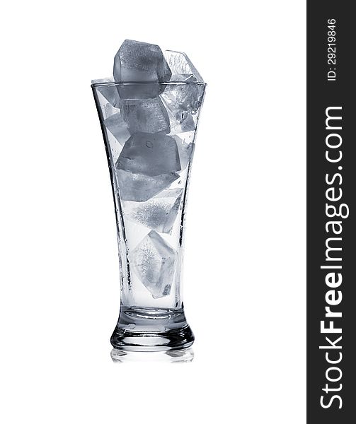 Silhouette of glass with ice isolated on white background. Silhouette of glass with ice isolated on white background