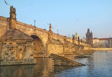 Charles Bridge And Vltava River In Prague Royalty Free Stock Images Charles Bridge And Vltava River In Prague Royalty Free Stock Images