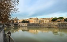 Embankment Of The River Tiber, Rome Royalty Free Stock Photography Embankment Of The River Tiber, Rome Royalty Free Stock Photography