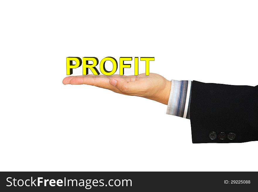 Profit Message In Businessman Hand