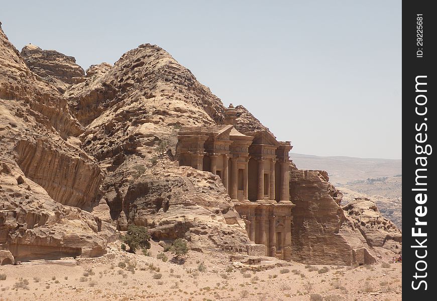 Petra Monastery Emerging From The Rock