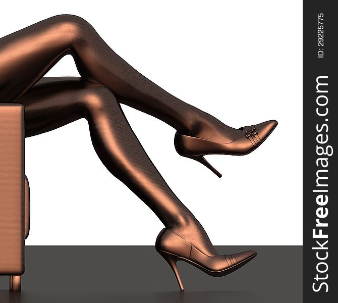 Woman Long Legs. Bronze sculpture. Woman Long Legs. Bronze sculpture