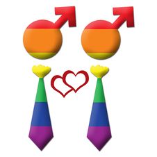 Gay Graphic - Two Element In Tie - Rainbow Royalty Free Stock Images Gay Graphic - Two Element In Tie - Rainbow Royalty Free Stock Images