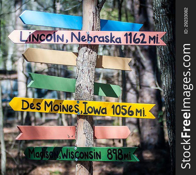 Direction And Distance Sign From Charlotte, North Carolina