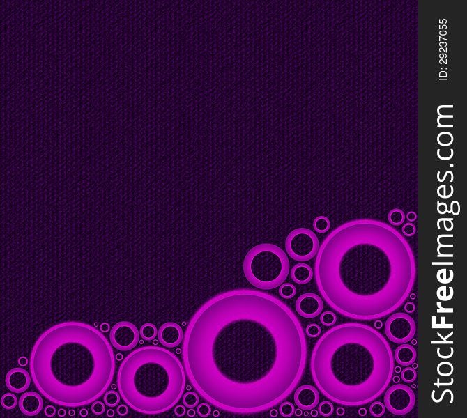 Purple Background With Pink Circles At Bottom