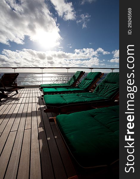 Cruise deck with relaxing chairs