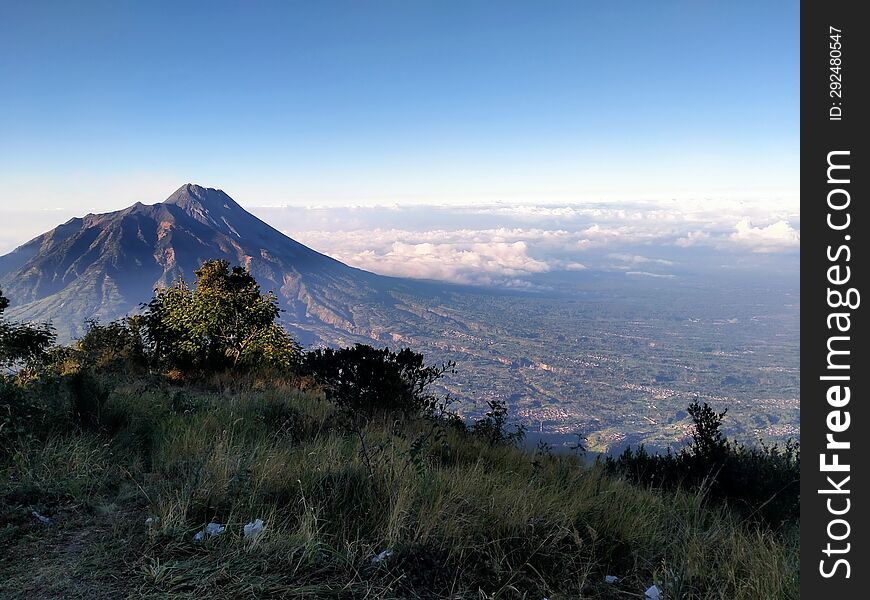 This is a Beautiful view of Mounth Merapi in Indonesia