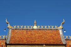 Thai Temple Roof Stock Photo