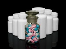 Row Of Pill Bottles. Stock Photos Row Of Pill Bottles. Stock Photos