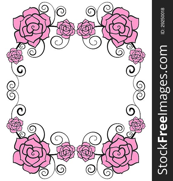 Vector frame with rose flower/. Vector frame with rose flower/