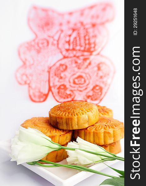 Chinese traditional pastry with character Fu(means Blessing)